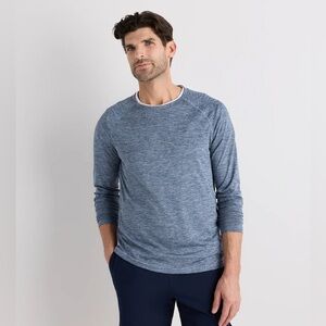 Quince Mesh Performance Training Long Sleeve Tee Heather Blue L